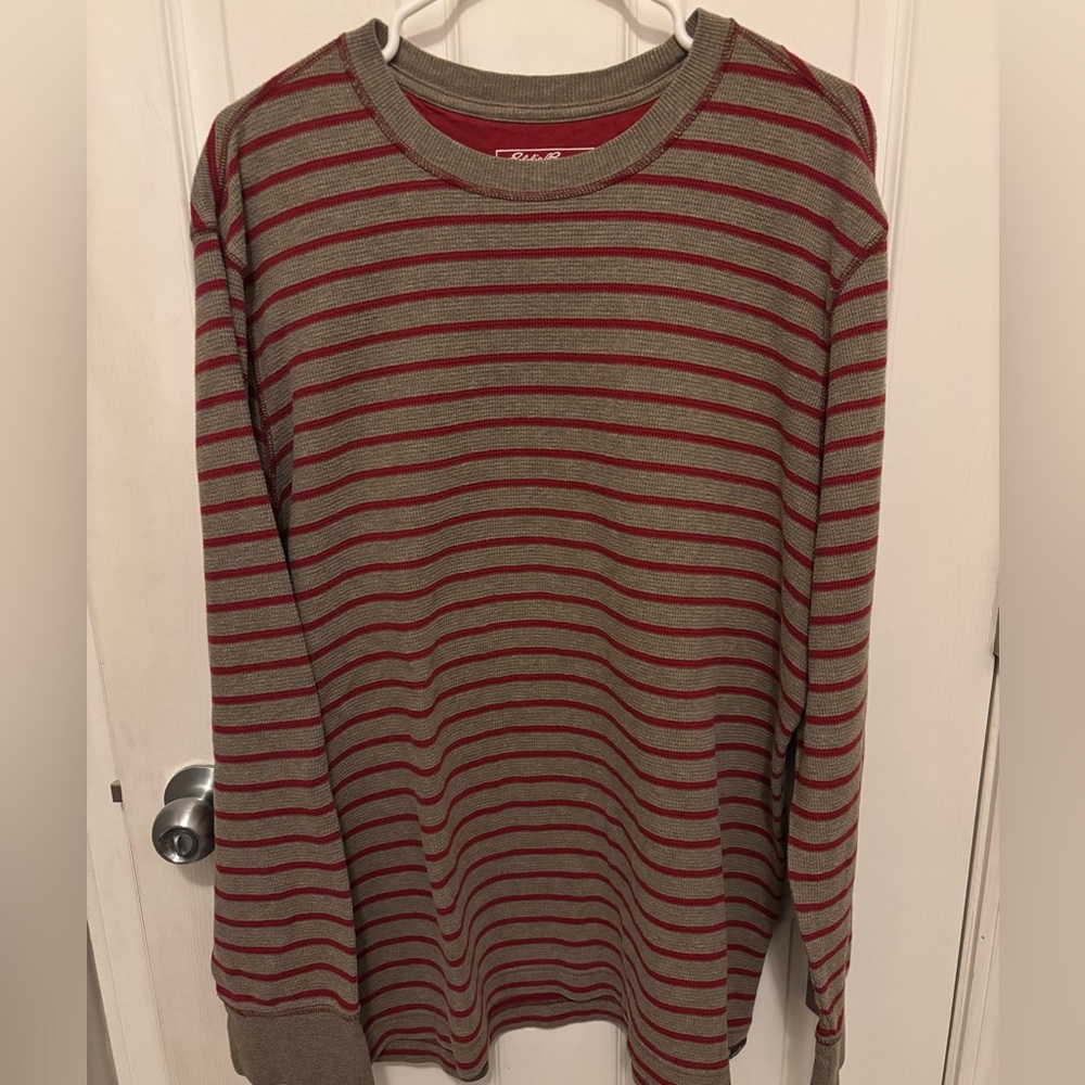 Eddie Bauer Men’s Thermal Striped Long Sleeve Shirt Size 2XL